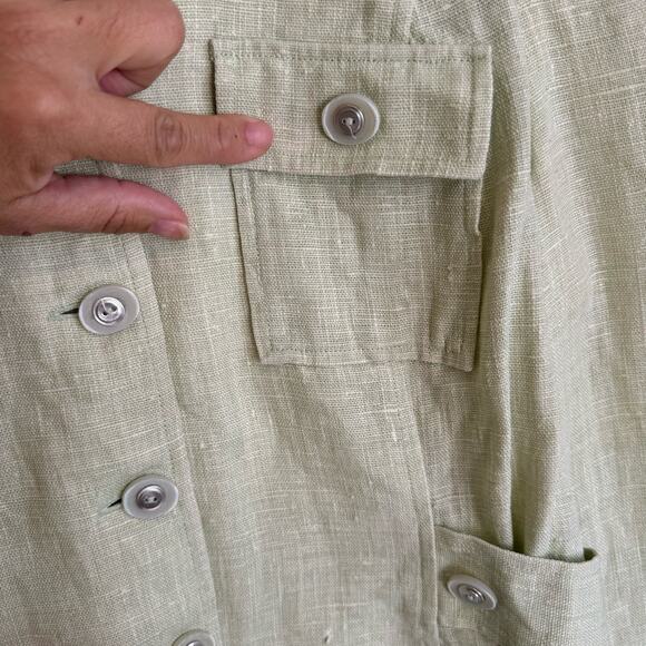 St John Sport Linen Jacket Size Small Vintage Button Down Chic Front Pockets - Picture 14 of 14